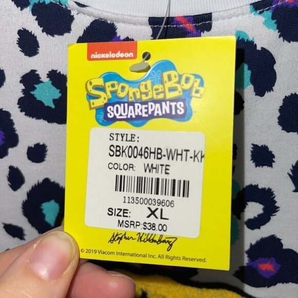 Nickelodeon SpongeBob T-Shirt Size XL Boys Cheetah Pattern Crew Neck New NWT - Picture 4 of 12